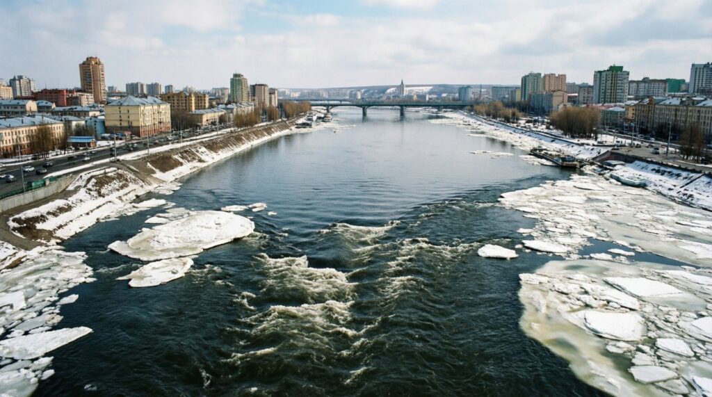 Енисей и его берега: паводковая обстановка, укрепления и благоустройство набережных - иллюстрация